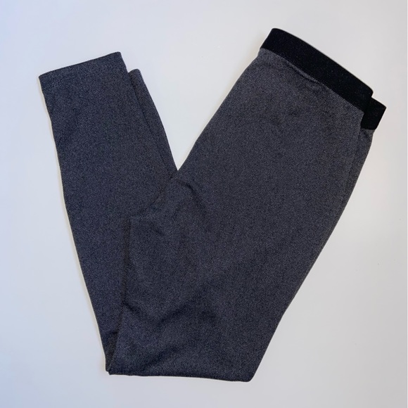Eileen Fisher Herringbone Leggings XS Gray Recycled Stretch Knit Pants - Picture 10 of 11